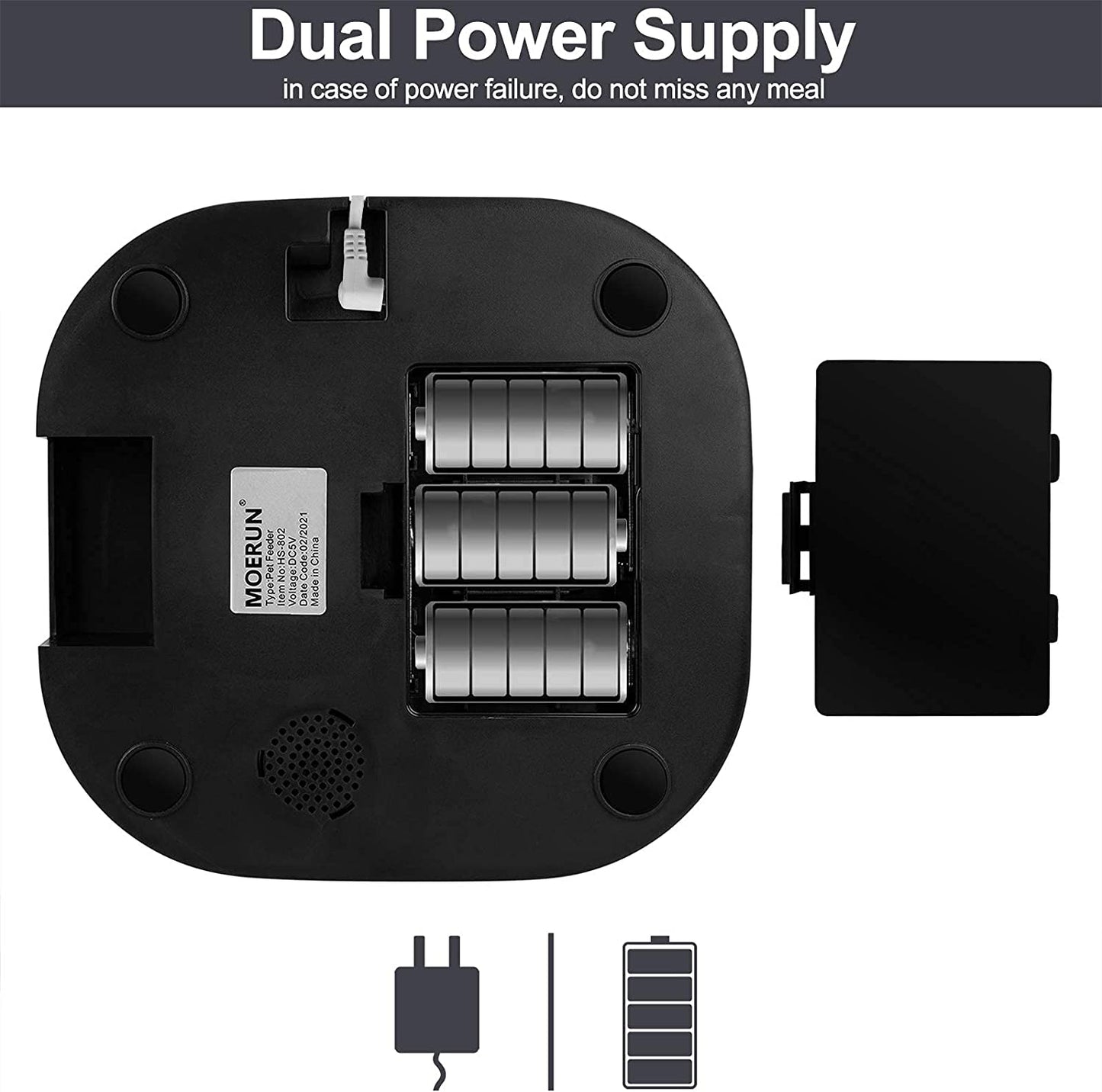 Automatic Dog Feeder 9L Automatic Cat Feeders Food Dispenser Automatic Timed Pet Feeder Dual Powered Mode Programmable Portion Control 20S Voice Recorder for Cats and Dogs