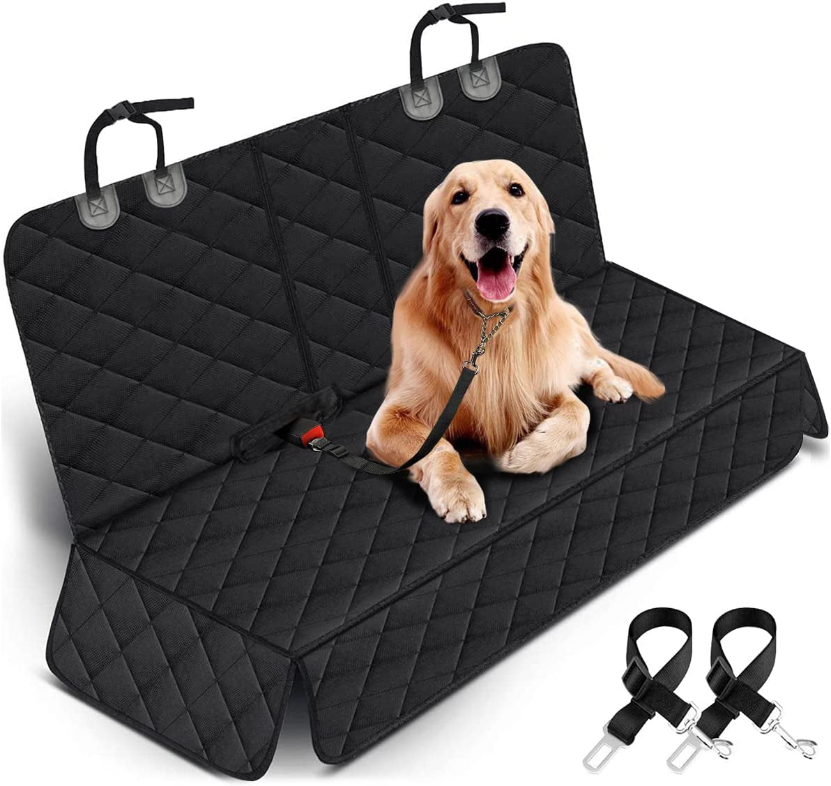 Universal Dog Back Seat Cover – Waterproof, Scratchproof Bench Protector with Middle Armrest Access (Black)