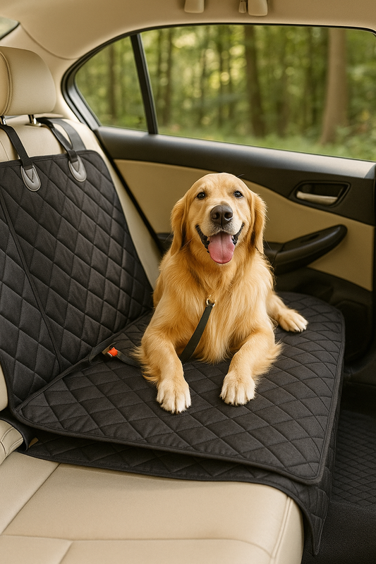 Universal Dog Back Seat Cover – Waterproof, Scratchproof Bench Protector with Middle Armrest Access (Black)